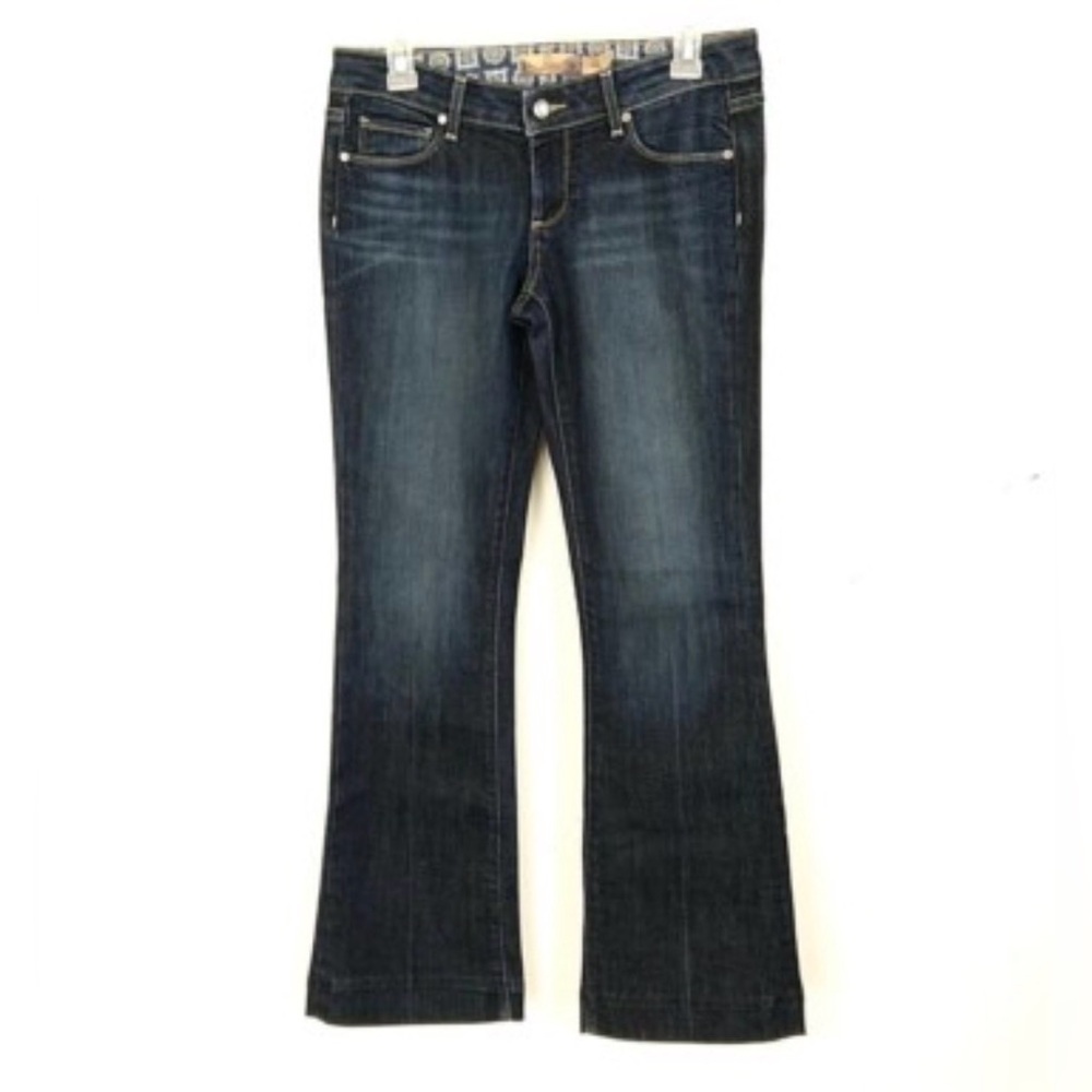 Paige Womens sz 29 (32x34) Jeans Dark Wash Faded Denim Laurel Canyon Bootcut